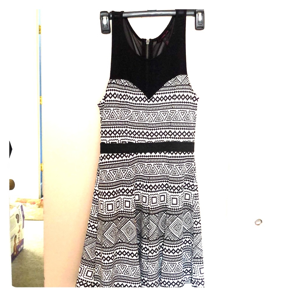 Gray and black short  dress .